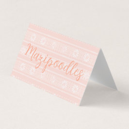 MAZIPOODLES Floral Striped Ribbed Knitting Name 名刺