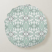 Mazipoodles Neuro Art – ダスティミントダックエッググリーン ラウンドクッション (裏面)