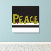 MAZIPOODLES Peace Olive Green キャンバスプリント (インサイチュ (ウッドフロア))