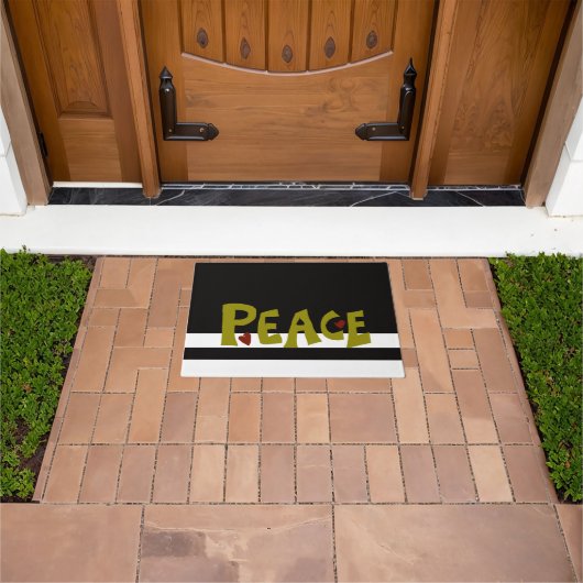 MAZIPOODLES Peace Olive Green ドアマット (室外)