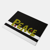 MAZIPOODLES Peace Olive Green ドアマット (アングル)