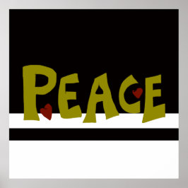 MAZIPOODLES Peace Olive Green ポスター