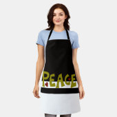 MAZIPOODLES Peace Olive Green 1 エプロン (着用した状態)