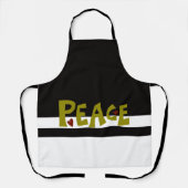 MAZIPOODLES Peace Olive Green 1 エプロン (正面)
