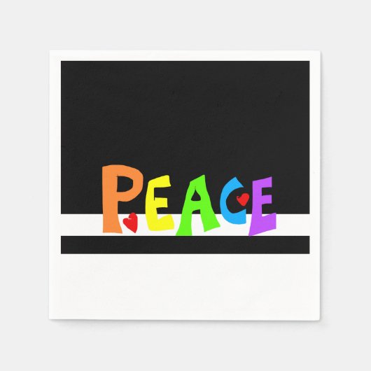 MAZIPOODLES Peace Rainbow スタンダードカクテルナプキン (正面)