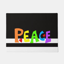 MAZIPOODLES Peace Rainbow ドアマット