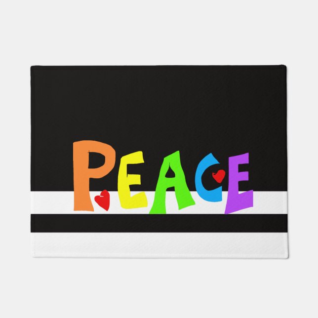 MAZIPOODLES Peace Rainbow ドアマット (正面)