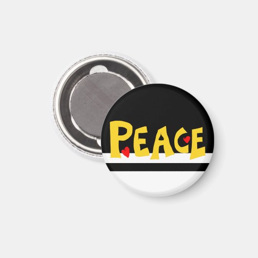 MAZIPOODLES Peace Yellow  マグネット (正面/裏面)