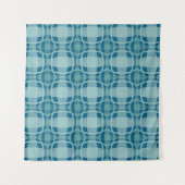 Mazipoodles Square Circle Plaid Baby Blue タペストリー (正面(横))