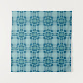 Mazipoodles Square Circle Plaid Baby Blue タペストリー (正面)