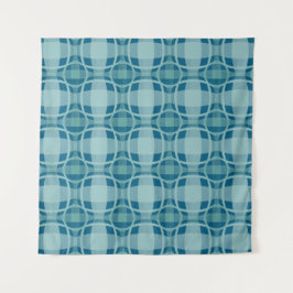 Mazipoodles Square Circle Plaid Baby Blue タペストリー