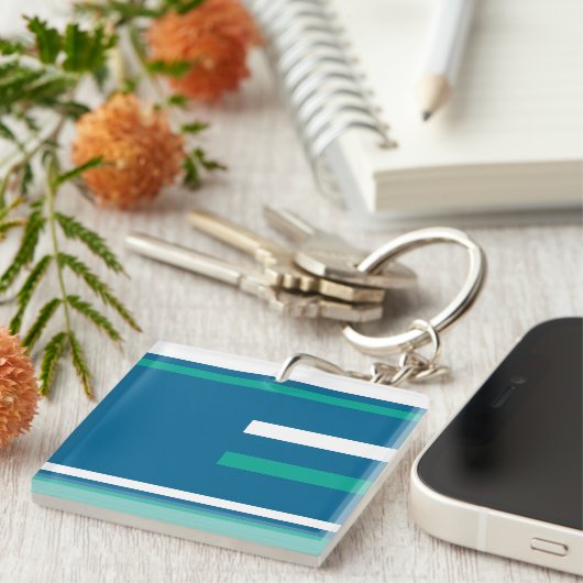 MAZIPOODLES Stripes Spaghetti Teal キーホルダー (正面右)