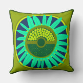 Mazipoodles Sunflower Sunsharine：緑2 クッション (裏面)
