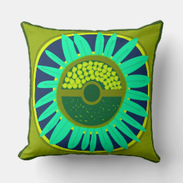 Mazipoodles Sunflower Sunsharine：緑2 クッション