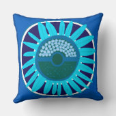 Mazipoodles Sunflower Sunsharine：青1 クッション (裏面)