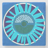Mazipoodles Sunflower Sunsharine：青1 ストーンコースター (正面)