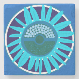 Mazipoodles Sunflower Sunsharine：青1 ストーンコースター