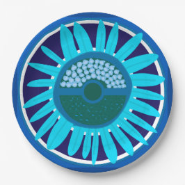 Mazipoodles Sunflower Sunsharine：青1 ペーパープレート