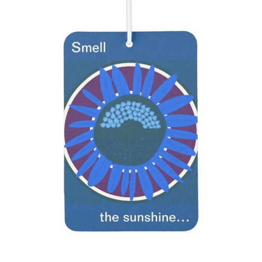 Mazipoodles Sunflower Sunsharine：青3 カーエアーフレッシュナー (正面)