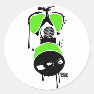 MBグリーンとブラックガスマスクのシール ラウンドシール