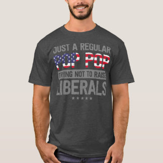 MBレギュラーポップ・アートのでリベラルUSAフラグを上げない Tシャツ