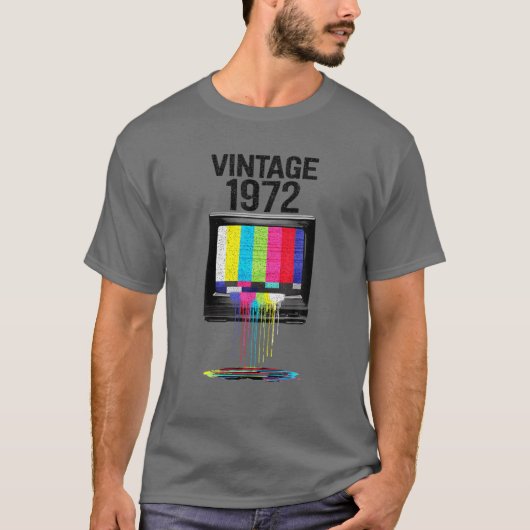 Mbヴィンテージ1972テレビレトロ滴下TV 50Th Tシャツ (正面)