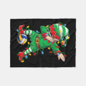 Mb小妖精や小人ダビングバレーボールプレイヤークリスマスダブXma フリースブランケット (正面(横))