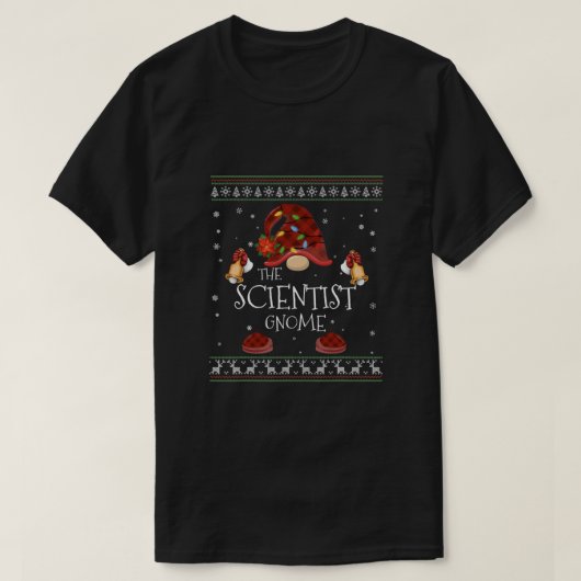 MB科学者格言バッファロープレイドクリスマスライトU Tシャツ (デザイン正面)