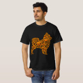 MB35かわいいハロウィーンポメラニア犬恋人 Tシャツ (正面フル)