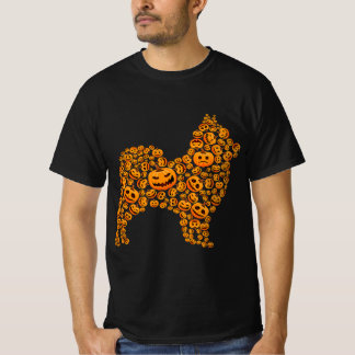 MB35かわいいハロウィーンポメラニア犬恋人 Tシャツ