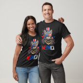 Mb35 Meowica 7月の4th愛国的なキャットアメリカンFl Tシャツ (ユニセックス)