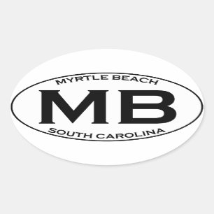 MB -マートルビーチサウスカロライナ 楕円形シール