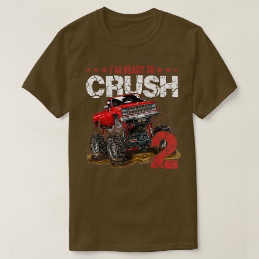 mb 2番目の誕生日I'm Ready Crash Monster Truck Boys Tシャツ (デザイン正面)