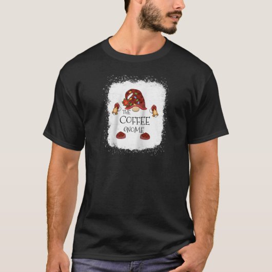 mb Coffee Gnome Buffalo Plaid Christmas Light Blea Tシャツ (正面)