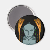 MB Cyber Chick Vector Art Magnet マグネット (正面/裏面)