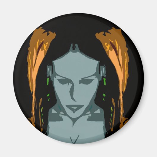 MB Cyber Chick Vector Art Magnet マグネット (正面)