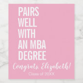 MBAのモダン学位を取得する場合によく合う ワインラベル (シングルラベル)