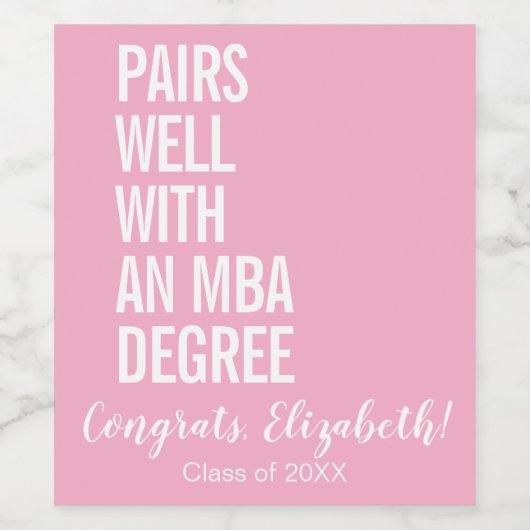 MBAのモダン学位を取得する場合によく合う ワインラベル (シングルラベル)