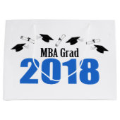 MBAの卒業生の2018年の卒業のギフトバッグ(青い) ラージペーパーバッグ (正面)