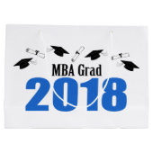 MBAの卒業生の2018年の卒業のギフトバッグ(青い) ラージペーパーバッグ (裏面)