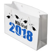MBAの卒業生の2018年の卒業のギフトバッグ(青い) ラージペーパーバッグ (裏面アングル)