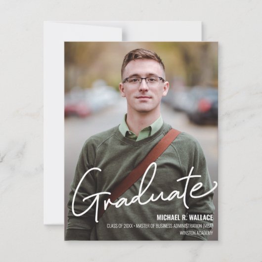 MBAビジネス大学院カスタムの写真名 案内状 (正面)