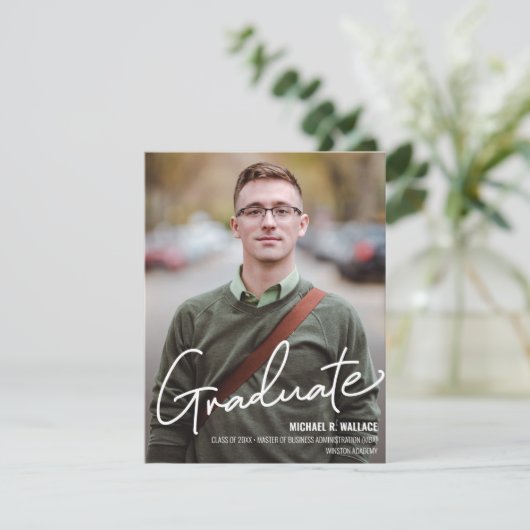 MBAビジネス大学院カスタムの写真名 案内状 (スタンド正面)