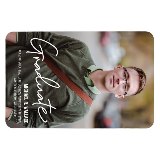 MBAビジネス大学院カスタム写真名アナウンセム マグネット (横)