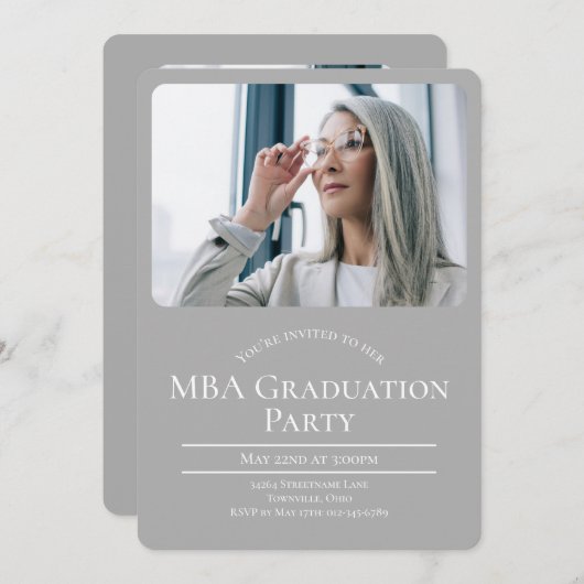 MBA写真卒業 招待状 (正面/裏面)