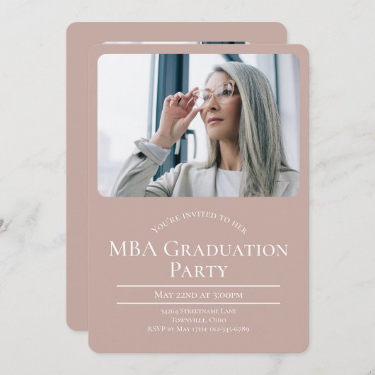 MBA写真卒業 招待状 (正面/裏面)