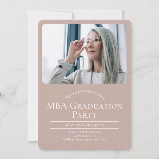 MBA写真卒業 招待状 (正面)