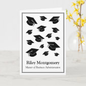 MBA卒業パーソナライズされたカード カード (黄色い花)