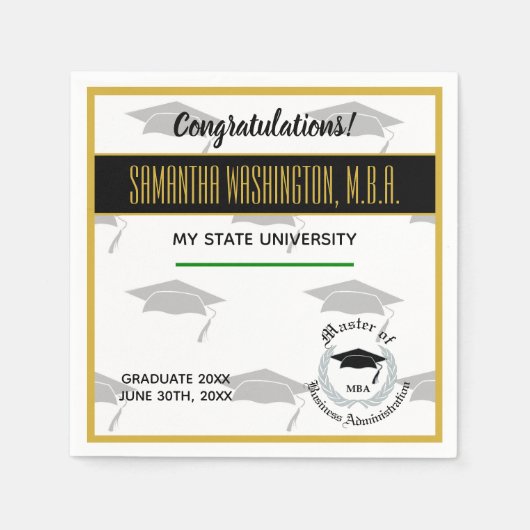 MBA卒業パーティー スタンダードカクテルナプキン (正面)