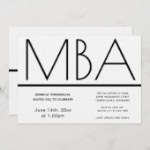 MBA学位 卒業パーティー招待状 招待状 (正面/裏面)